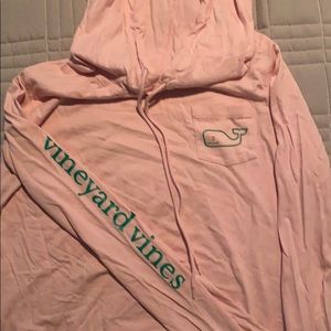 Pink lightweight Vineyard Vines hoodie